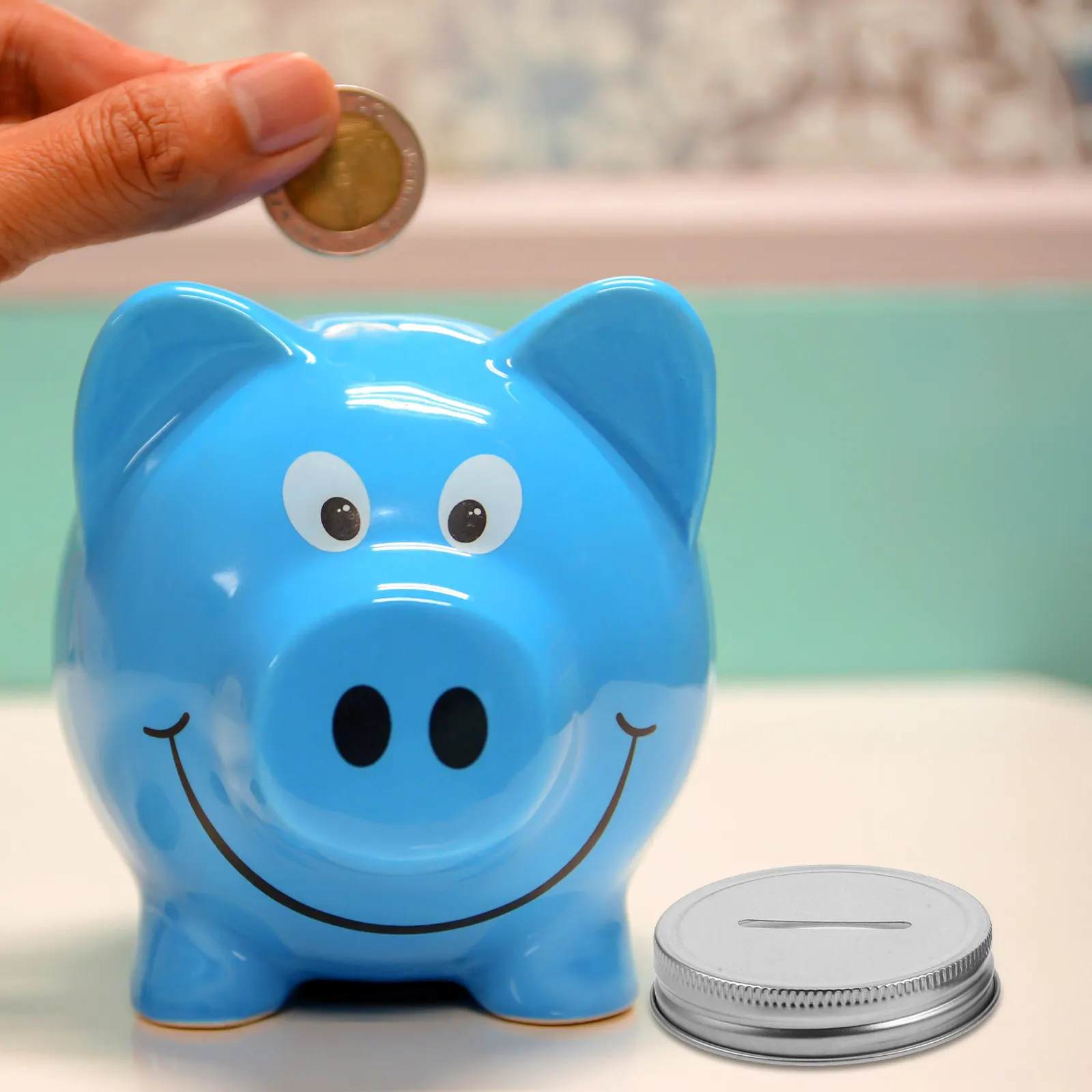 10Pcs Wear Resistant Metal Coin Slot Bank Lid for Jars Money Saving Jar Accessory Tight Seal Wide Mouth Easy Fill Lid