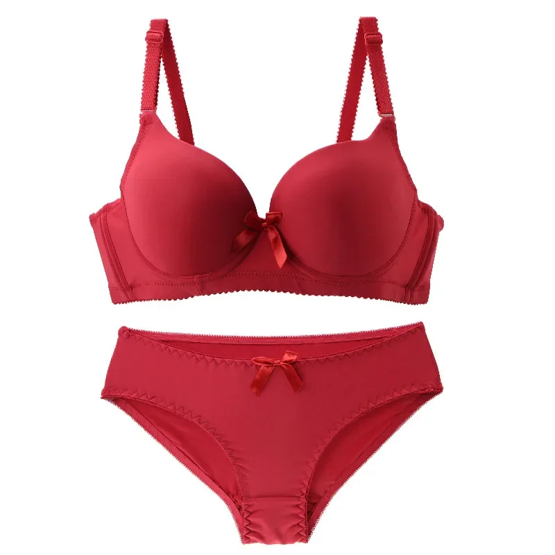 WENLI UNDERWEAR New Sexy 36/80 38/85 40/90 42/95 Bras Set Push Up Underwear Plus Size Lingerie Bra and Panty Set Solid Color