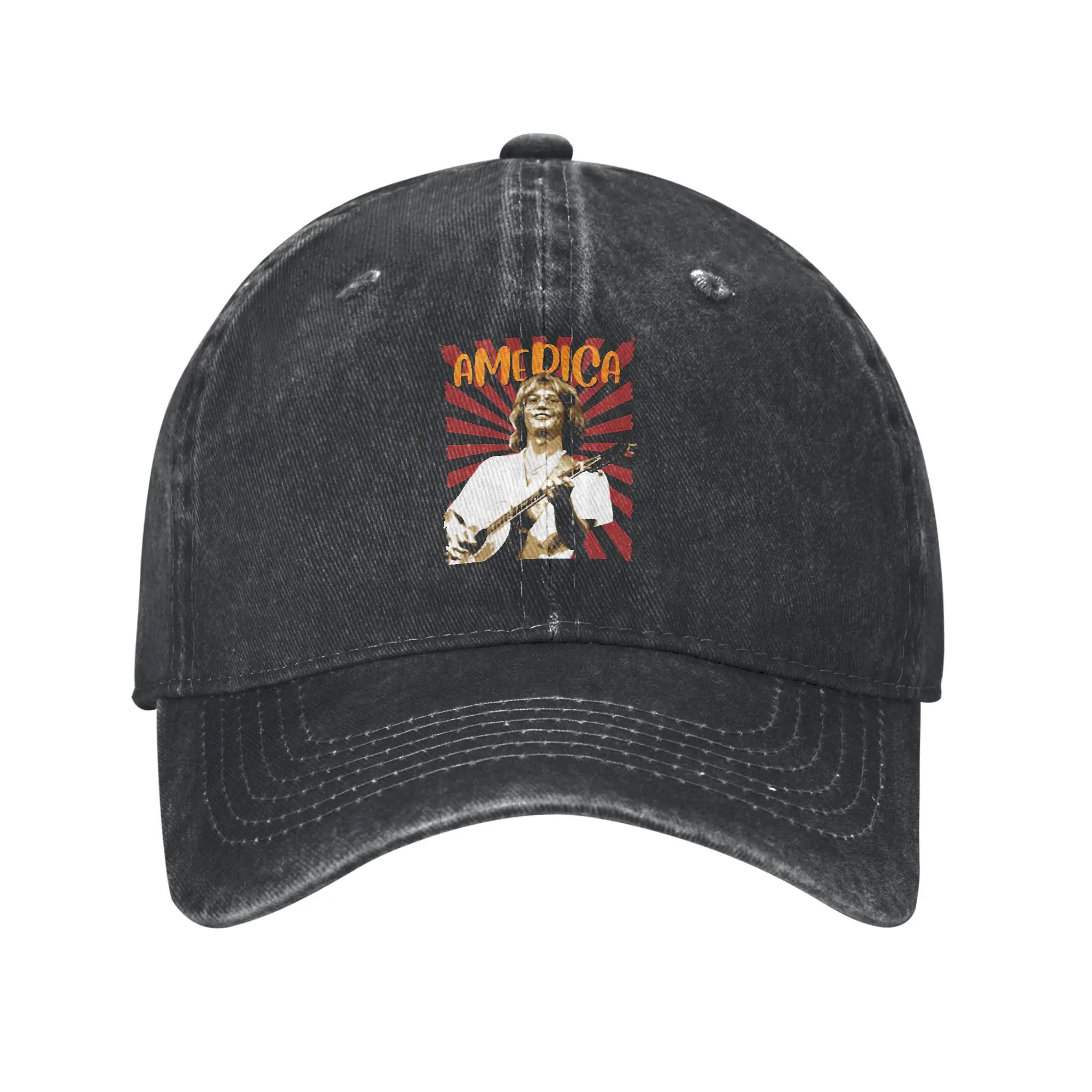 America Band Best Of Fashion Baseball Cap  Aesthetic Black Cap  Sports Training Black Cap