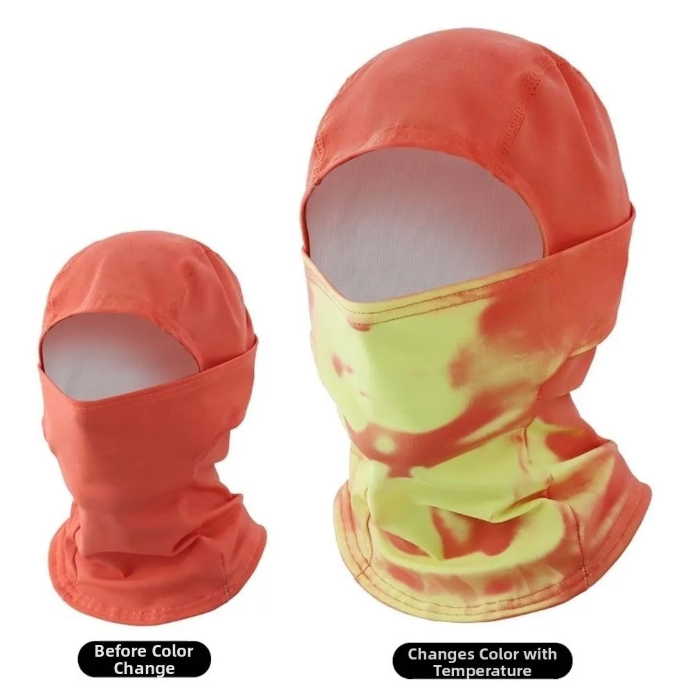 Heat Reactive Winter Balaclava Mask Breathable Full Cover Color Changing Headwear Vibrant Tie-dye Dustproof Screen