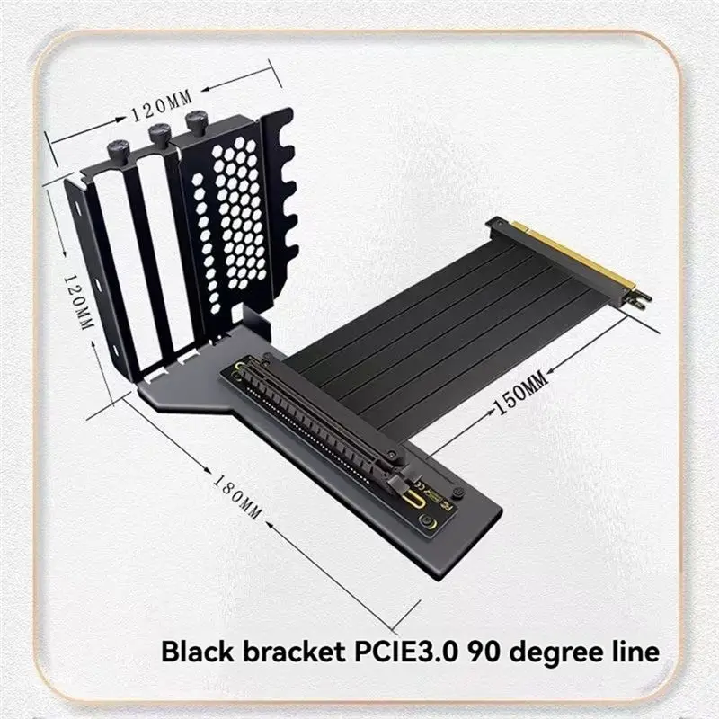 Leading-Industrial PCIE X16 Riser Cable Extension Graphics Card Holder PCIE3.0 Vertical Aluminum Alloy Video Card Bracket