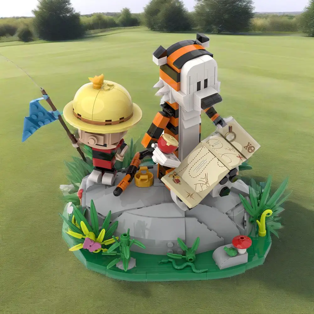 

MOC Calvined and Hobbes Building Blocks Cartoon Tiger Action Figure Brick Toy for Kids Toy Gift