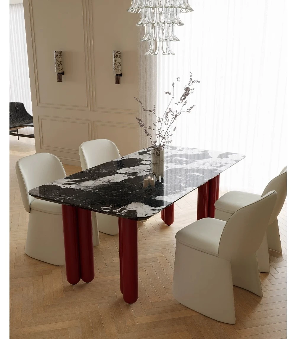 Длинный обеденный стол из натурального камня, Bulgari, черный итальянский светлый роскошный минималистичный мраморный стол
