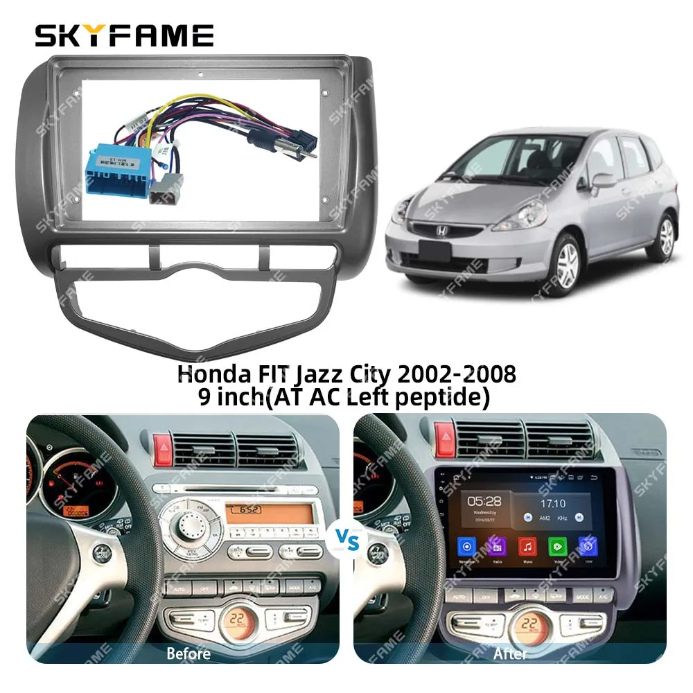 Skyfame Car Frame Fascia Adapter Android Radio Dash Fitting Panel Kit For Honda Fit Jazz City