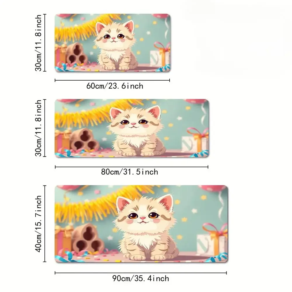 Kawaii القط التوضيح ماوس الوسادة حصيرة مكتبية الألعاب الحصير المضادة للانزلاق دائم مكتب الملحقات لوحة المفاتيح منصات سطح المكتب maus الوسادة البساط #4