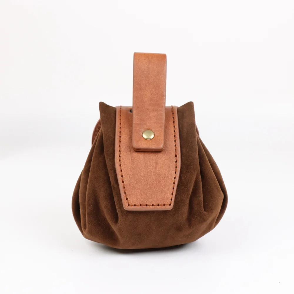 حقيبة برباط من الجلد الصناعي العتيق من العصور الوسطى، خفيفة الوزن محمولة لـ LARP، ملحقات مهرجان عصر النهضة القوطي القديم