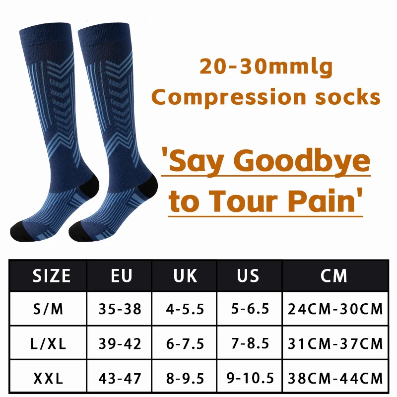 Breathable Nylon & Spandex Compression Socks, Graduated Support to Relieve Leg Fatigue & Swelling for All-Day Comfort view 2