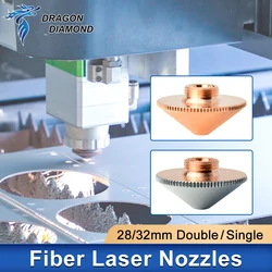 D28 D32 Laser Nozzle Single Double Chrome-plated Layers Caliber 1.0-5.0mm for Raytools Precitec WSX CNC Fiber Cutting Head