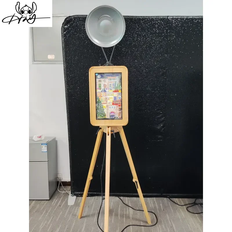 Double-Sided Retro Wooden Wedding Photo Booth with Printer Bracket New Design for Events and Parties Wholesale Price