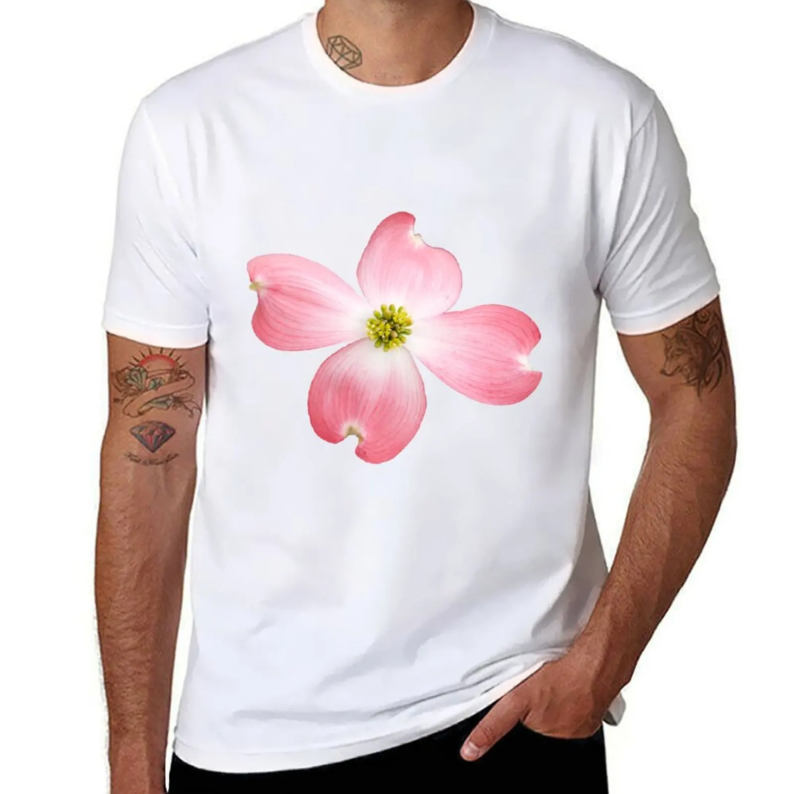 

Pink Dogwood T-Shirt t shirts for man graphic vintage cotton tshirt 100% anime t shirts oversize T-shirt