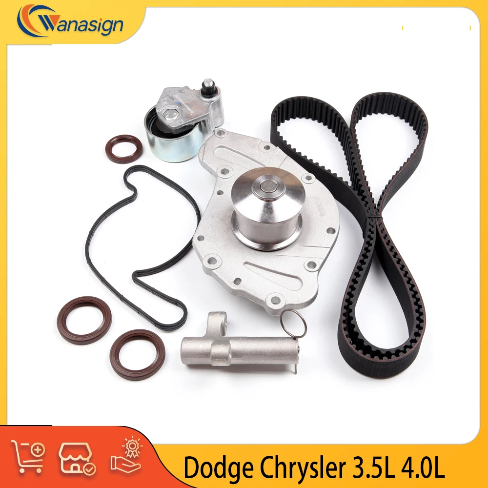 Enging Parts Timing Belt Kit Water Pump Fit 3.5 4.0 L V6 GAS For Chrysler 300 Concorde Dodge Avenger VW Routan 3.5L 4.0L 05-10