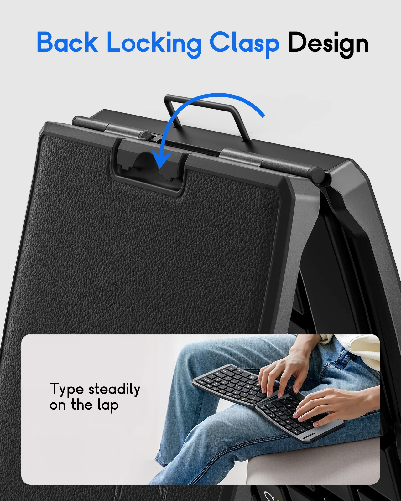 Foldable Bluetooth Keyboard,Ergonomic Keyboard with Bluetooth Connection 2.4G Wireless Connection for iOS/Android/Windows