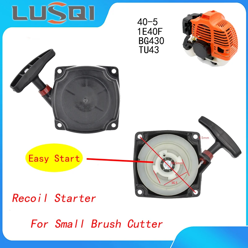 LUSQI-arrancador de retroceso de tracción aplicable a 1E40F-5/40F-5/40-5/44F-5/BG430/CG430/TU43, pieza de reparación de motor de cortacésped, 1/2