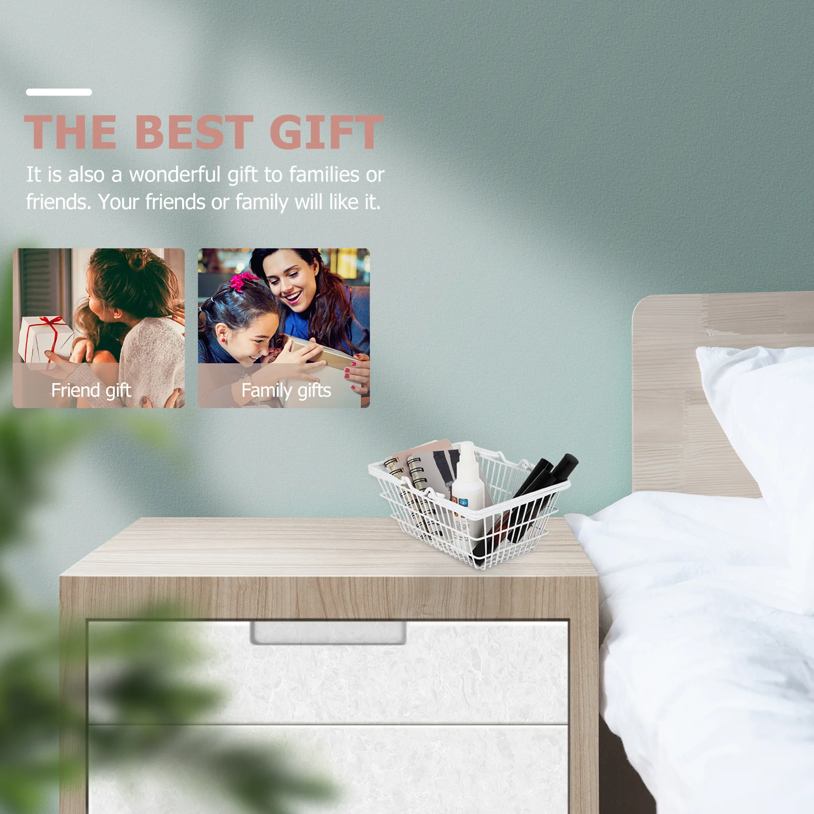 

Portable Household Shopping Storage Basket Handle Design Lightweight Organizer for Kitchen Utensils Spice Jars