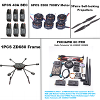 ZD680 6C PRO M8N Full Carbon Fiber Hexa-Rotor Foldable Arm Hexacopter Frame Kit PIXHAWK with Unflodable Landing Gear