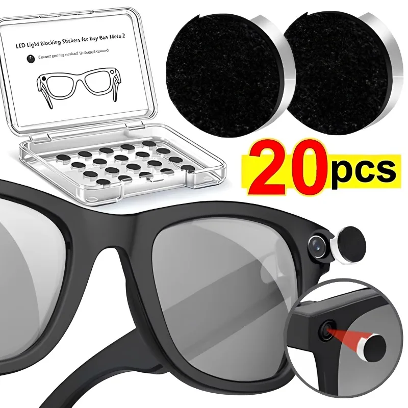 Low-Tack LED Light Blocking Sticker Restickable Silicone Glasses Side Shields Baffle for Ray Ban Meta Wayfarer/Skyler/Headline