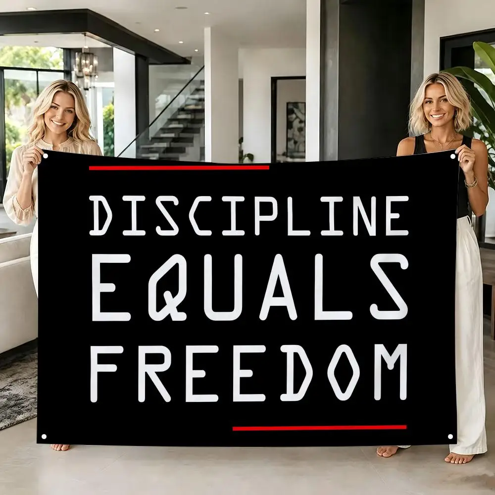 GYM Fitness Culture D-DISCIPLINE EQUALS FREEDOM Flags Tapestry Creative Pattern Photo Living Room Wall Art Party Outdoor Decor