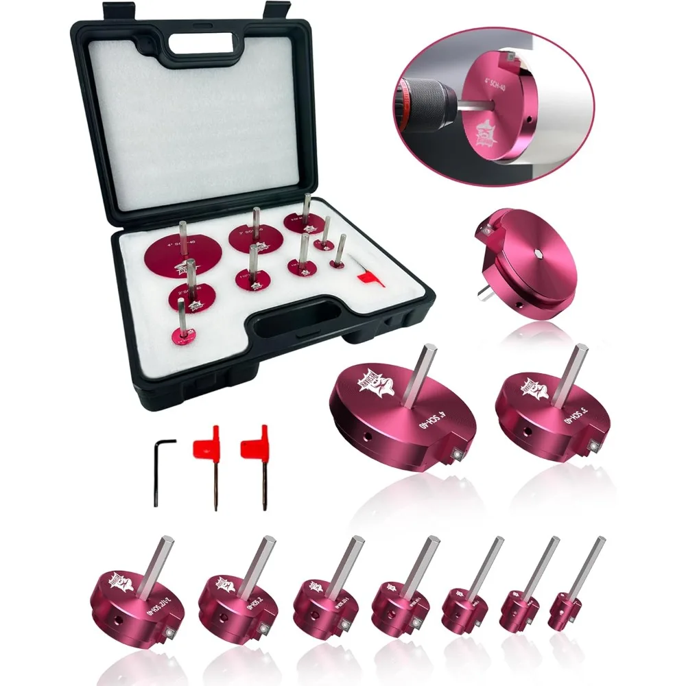 

Набор разверток для труб из ПВХ, 9 шт., инструмент для экономии фитингов, пластиковая развертка для расписания, 40 труб, подходит для стандартной дрели 1/2 дюйма