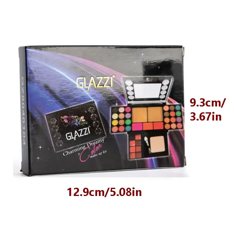 Kit tavolozza trucco 37 colori Mini ombretto da viaggio fard in polvere pressata set di rossetti cosmetici coreani da donna impermeabili