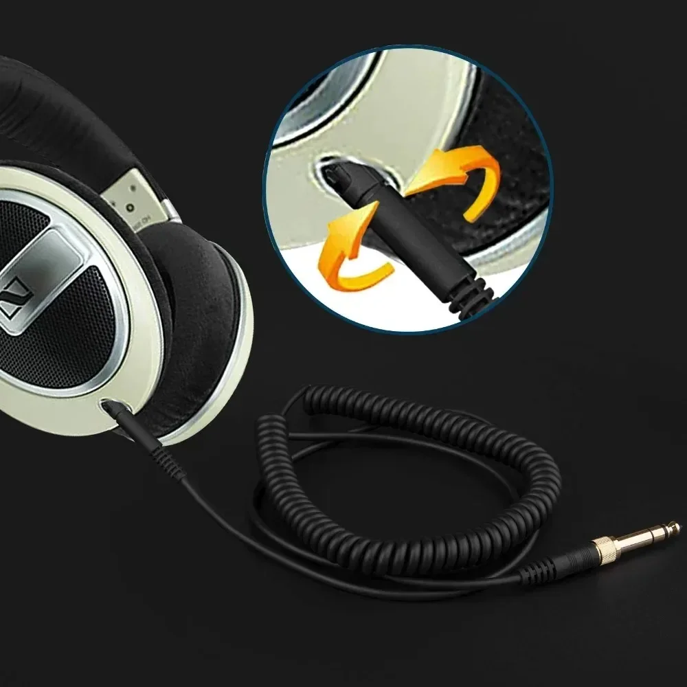 OFC Replacement Stereo Audio Spring Coilded Cable Extension Cord For AKG K361 K361BT K361-BT Headphones