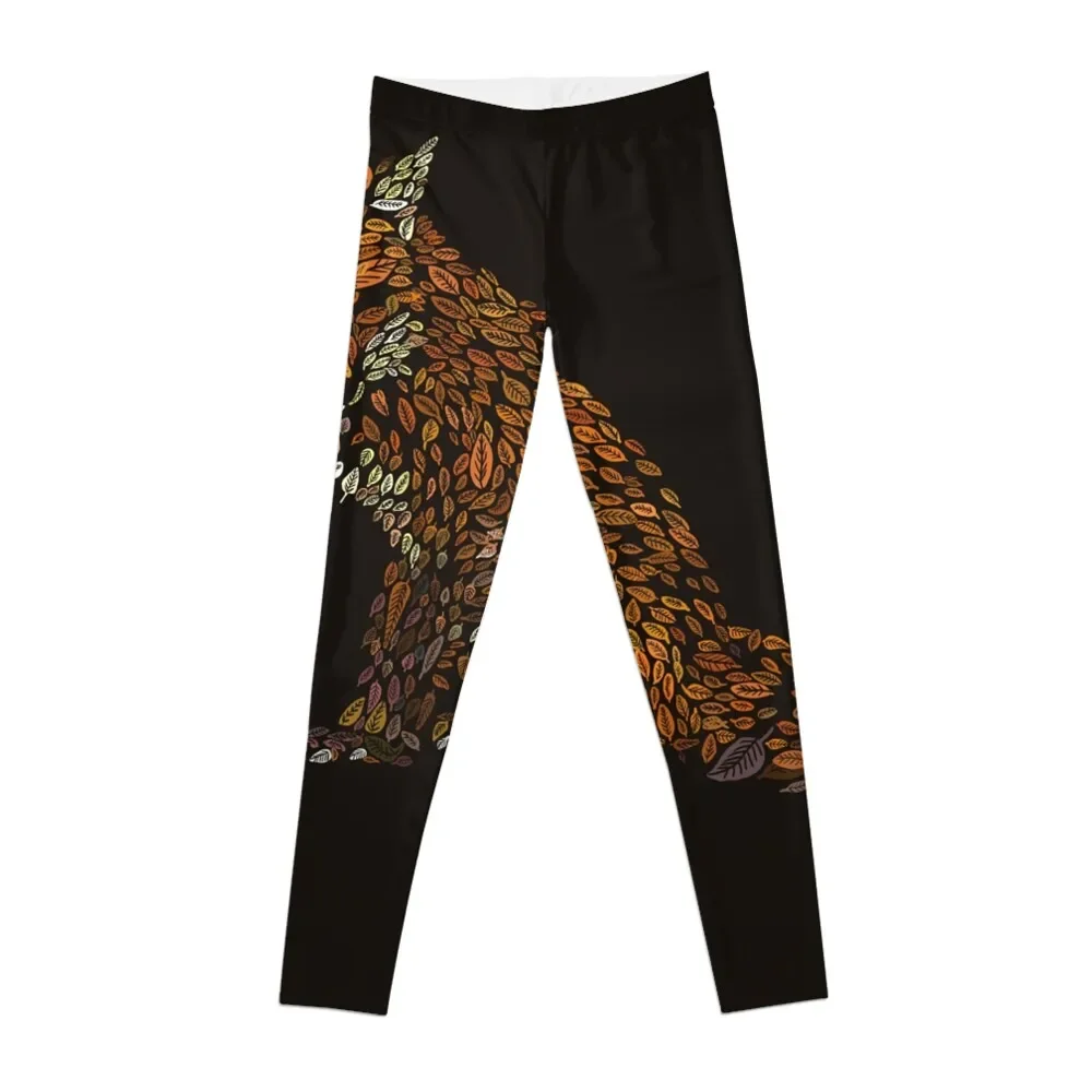 

The Fox Leaves at Midnight Leggings Women's gym Women's tights gym pants Womens Leggings