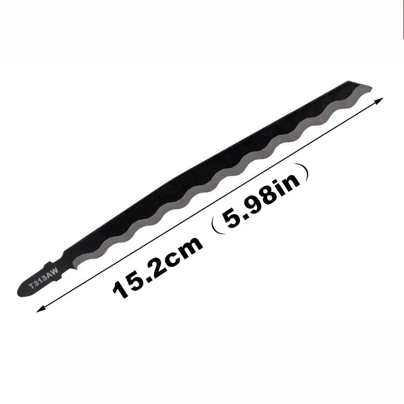 1 Pc Universal Jigsaw Blade - 152mm Long, Wavy Tooth, for Wood, Soft Materials, Leather, Cardboard, Plastic, and Carpet Cutting