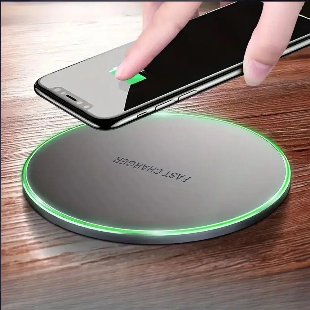15W Fast Wireless Charger Pad for IPhone17-13Pro/XS Max/Mini/X/XR & Samsung/Xiaomi/Huawei - USB-Powered Induction Charging