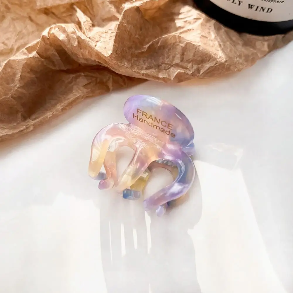 

Acetate Pumpkin Grab Clip Small Hollow Out High Ponytail Fixed Artifact Hairpin Korean Style Shark Clip Retro Mini Hair Claw