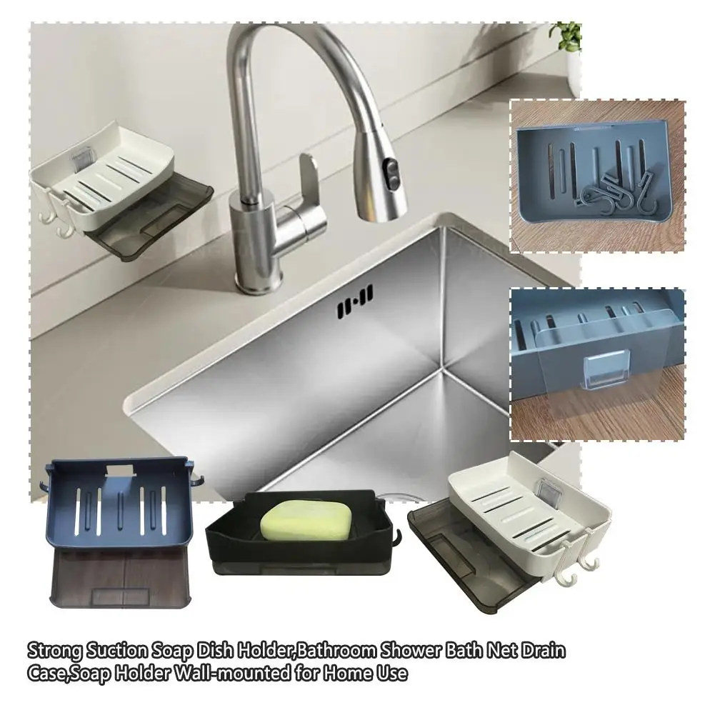 1 PC High-grade Double Layer Bathroom Soap Drain Soap Household Mounted Free-Punching Holder Holder Organiz Sponge Box Wall R4U1