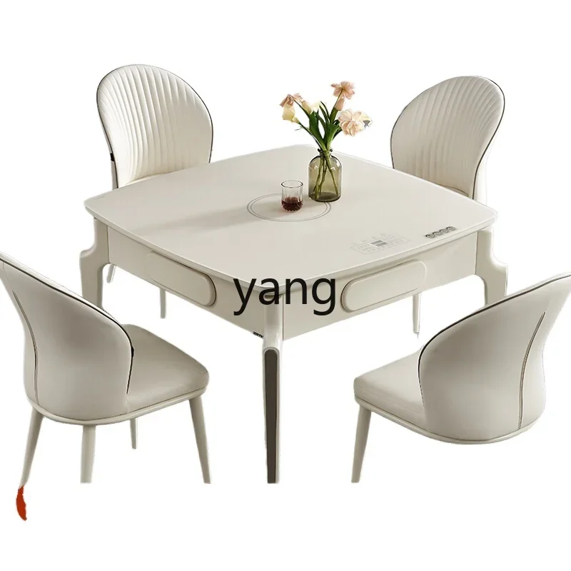 

LMM solid wood mahjong dining table dual-purpose small apartment square table automatic mahjong machine integrated household