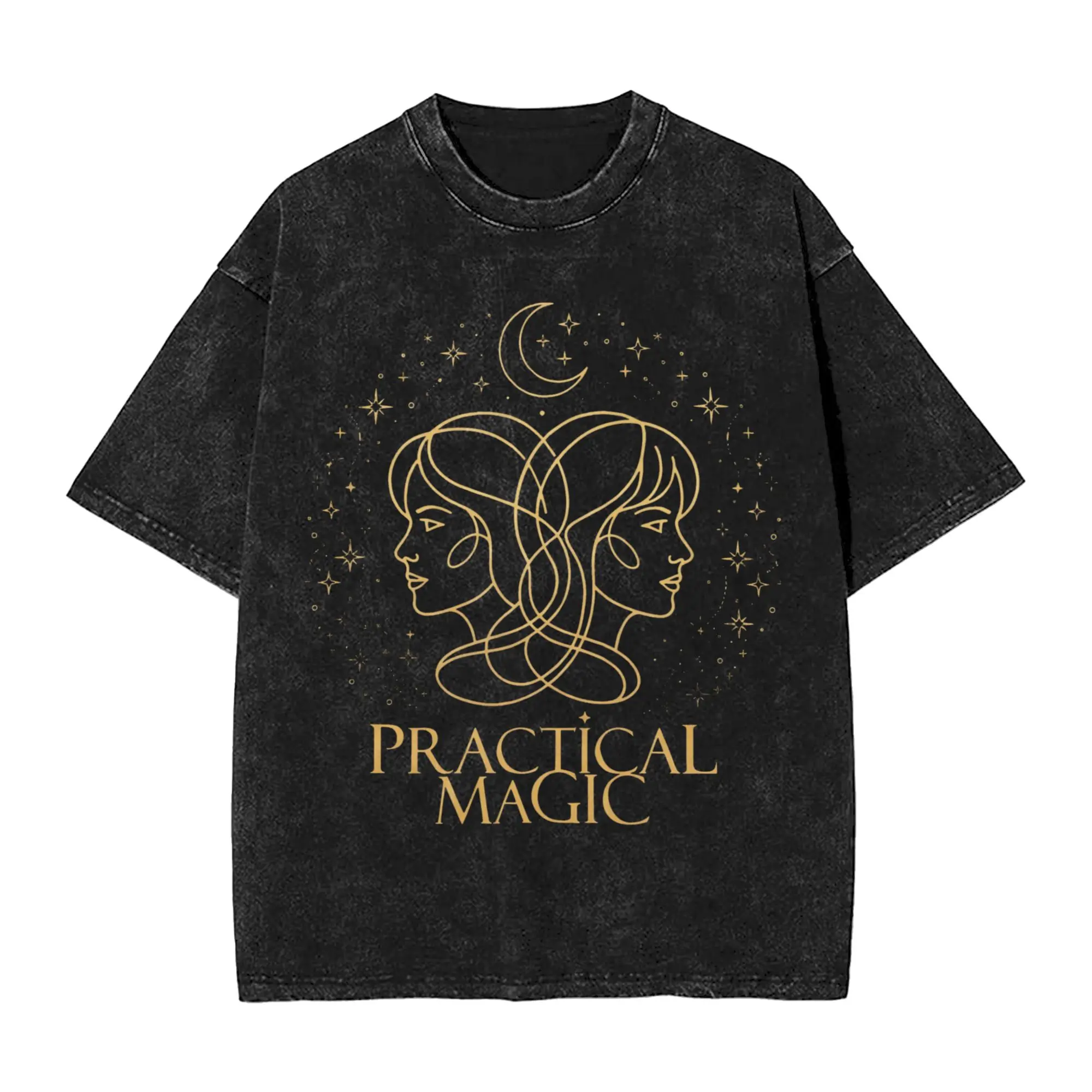 Mens T Shirt Practical Magics Washed T-Shirts Hip Hop  Summer Tee Shirt Streetwear Custom DIY Casual Tops Birthday Present