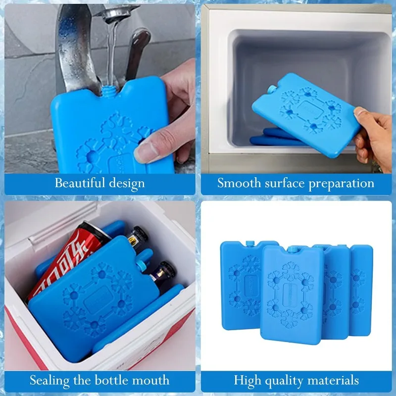 Ice Pack Reusable Lightweight Fresh Food Storage Refrigeration Cooler Bag Portable Water Injection Box for Lunch Box and Cooler