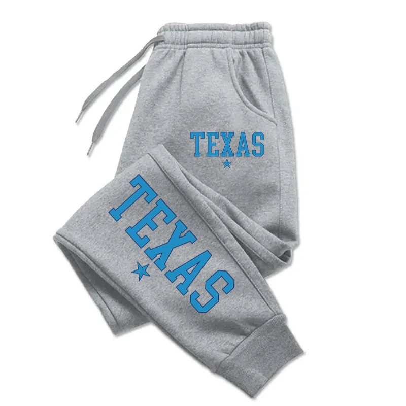 

Texas City Letter Prints Womens Sweatpants Loose Sport Drawstring Casual Pant Warm Fleece Jogging Trouser Fashion Couple Clothes
