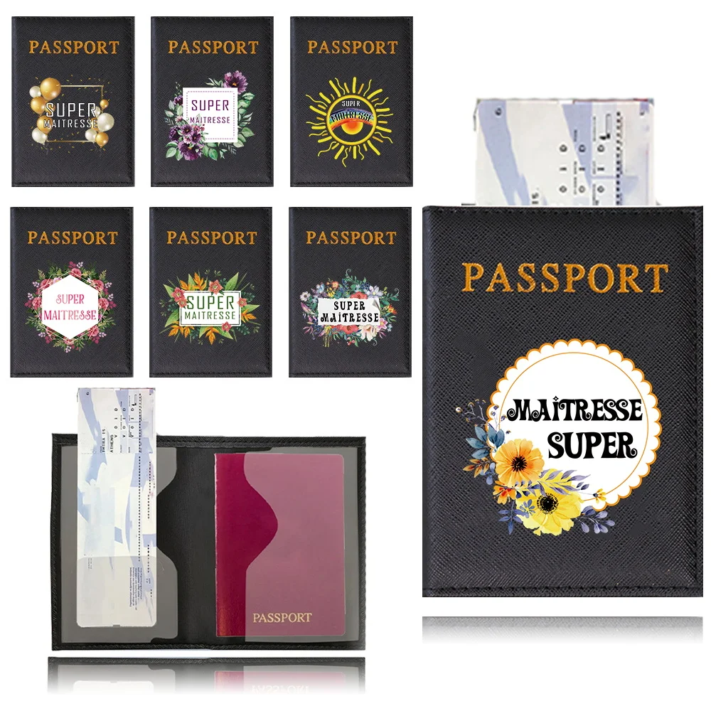 Travel Passport Holder Cover Wallet Leather ID Card Holders Business Credit Card Holder Case Pouch Maitresse Pattern