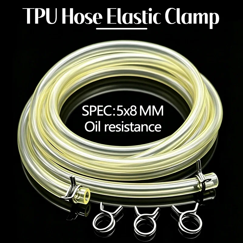 5x8mm clamp oil resistant TPU pipe/elastic steel wire 2/5/7/10 clamp fittings, hose fastening clamps, quick installation