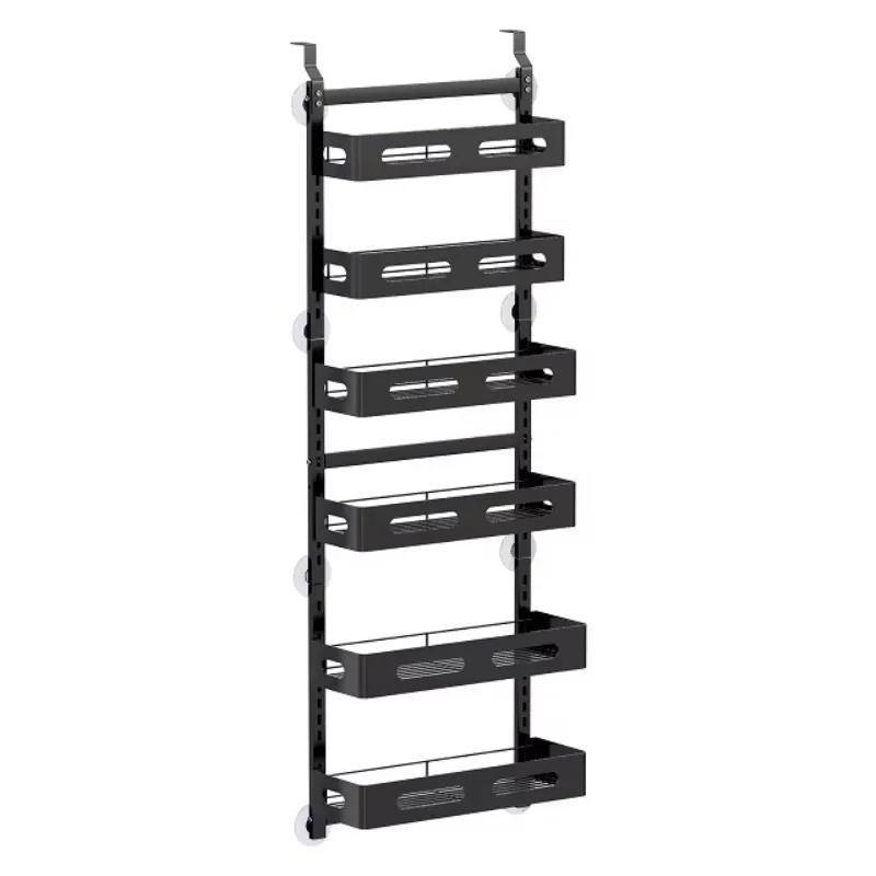 Best Sale Door Hook Storage Rack Black Shelf Bathroom Kitchen Door Finishing Rack