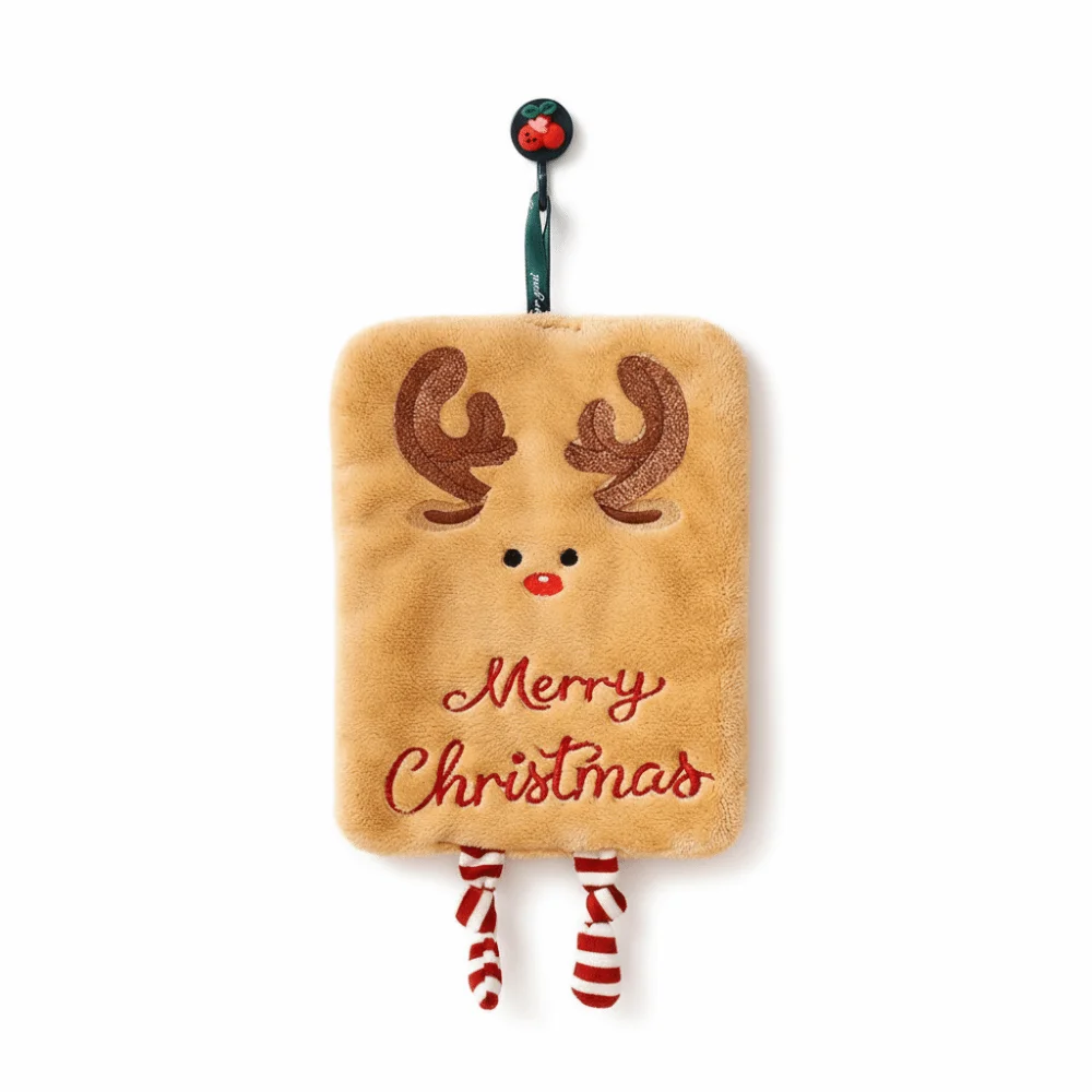Cute Cartoon Christmas Hand Towel Water-Absorbent Quick-Drying Xmas Hand Towel Thickened Kitchen Towels Christmas Decor