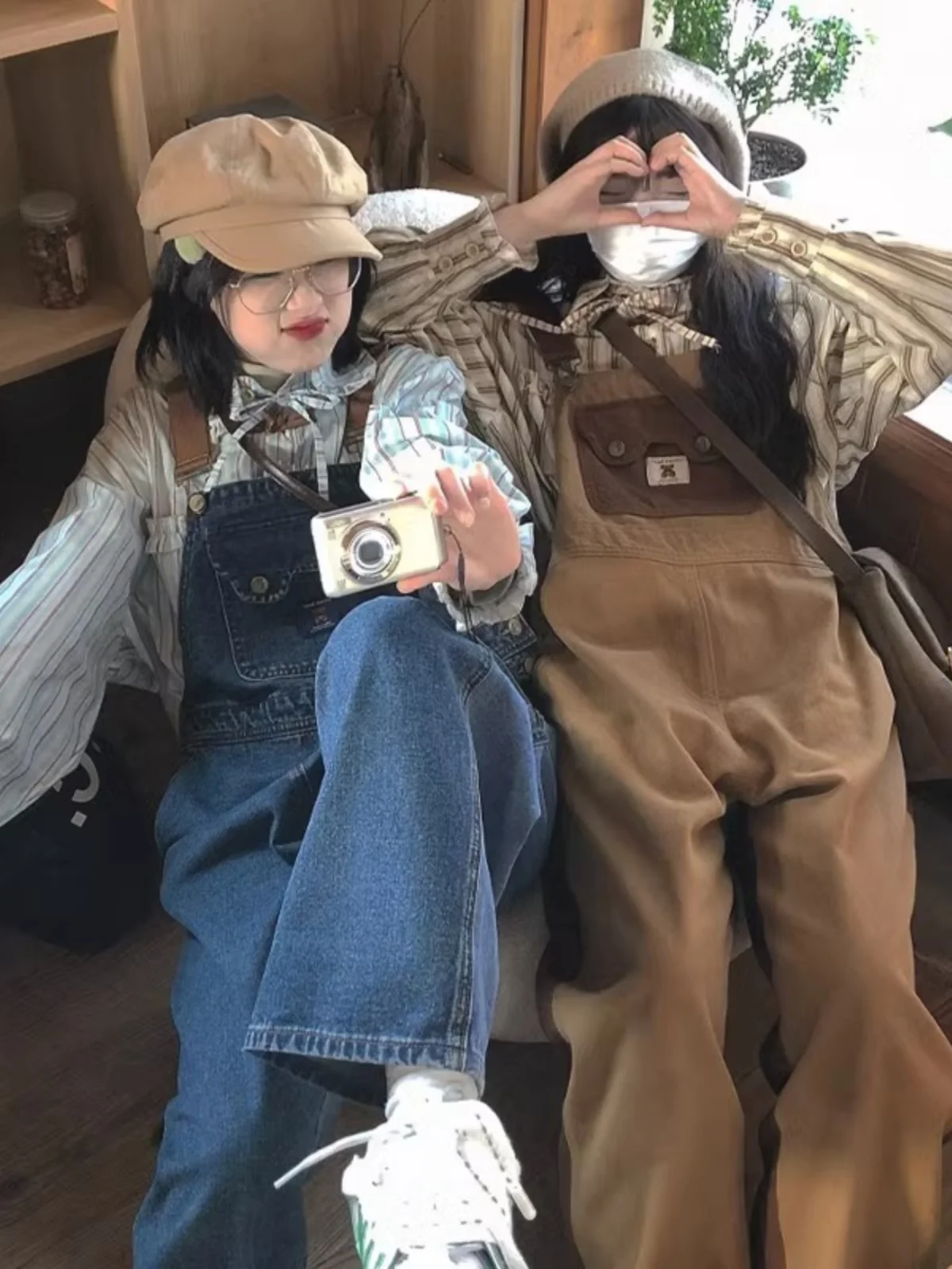 

Женские повседневные свободные джинсовые комбинезоны, весна-осень, новинка, маленький размер, винтажная прямая антивозрастная рабочая одежда, цветная блузка