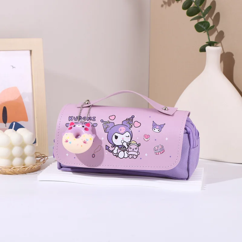 Imagem -02 - Sanrio Kuromi Multifuncional Pencil Case Material Escolar Bolsa de Armazenamento de Papelaria Portátil Presente Perfeito