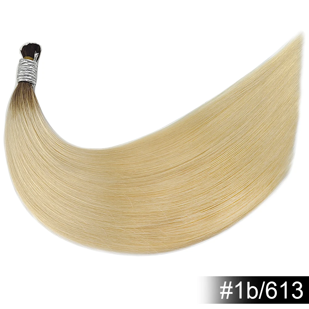 Shinehair Groothandel Recht Menselijk Haar Bulk 100% Echt Menselijk Haar Extensions Hoogtepunt 16A Natuurlijk Zwart Haar Bundel Blond 613