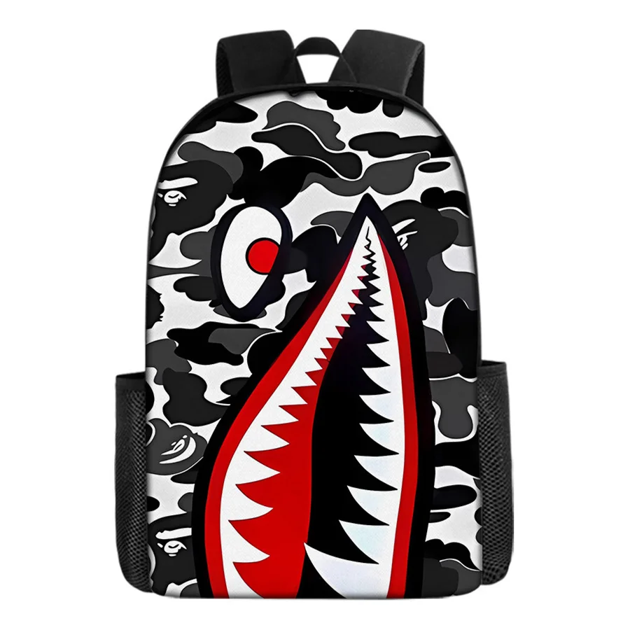 

Color Blocked Shark Backpacks Children Bookbag School Bag Mochila Boys/Girls Daily Shoulder Set Pencil Croobody Custom