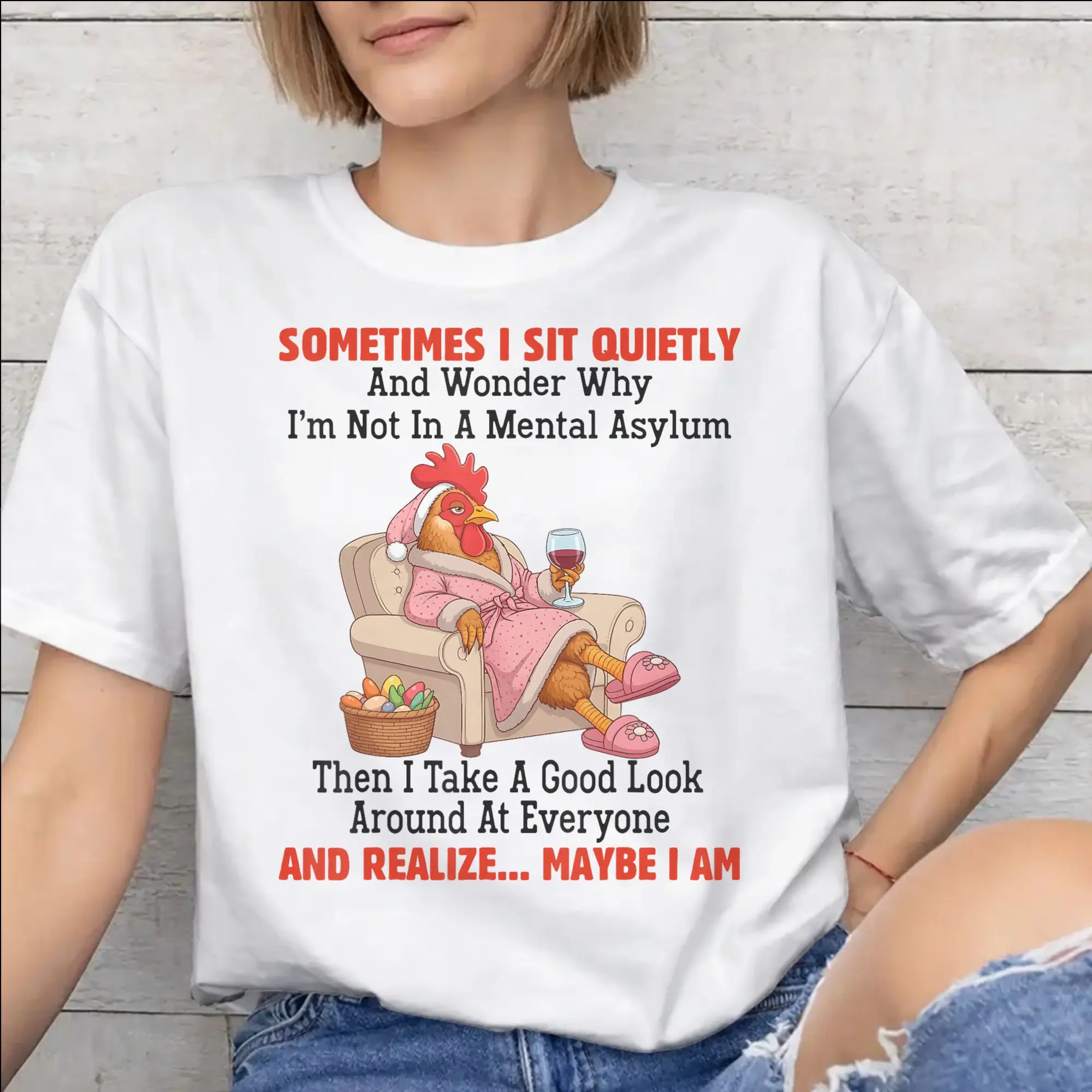 Men Women Print Sometimes I Sit Quietly T Shirt Tee 100% Cotton  T-shirts Clothes