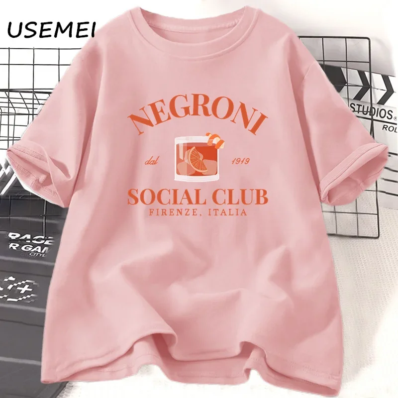 Negroni Social Club Short Sleeve T-Shirt Women Men Casual Summer  Short Sleeve T Shirt Unisex Bachelor Party Tee Shirt