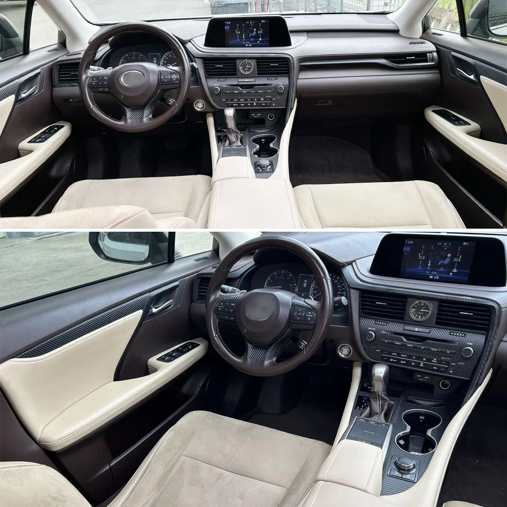 

For Lexus RX300 RX350 RX400 RX500 Interior Central Control Panel Door Handle Carbon Fiber Stickers Decals Car styling Accessorie