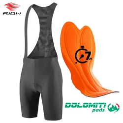 RION Cycling Bib Shorts Men 7 Hours Dolomiti Pad Bicycle Tights Long Distance Road Bike Pro MTB Tights Outdoors Sports Slim Fit