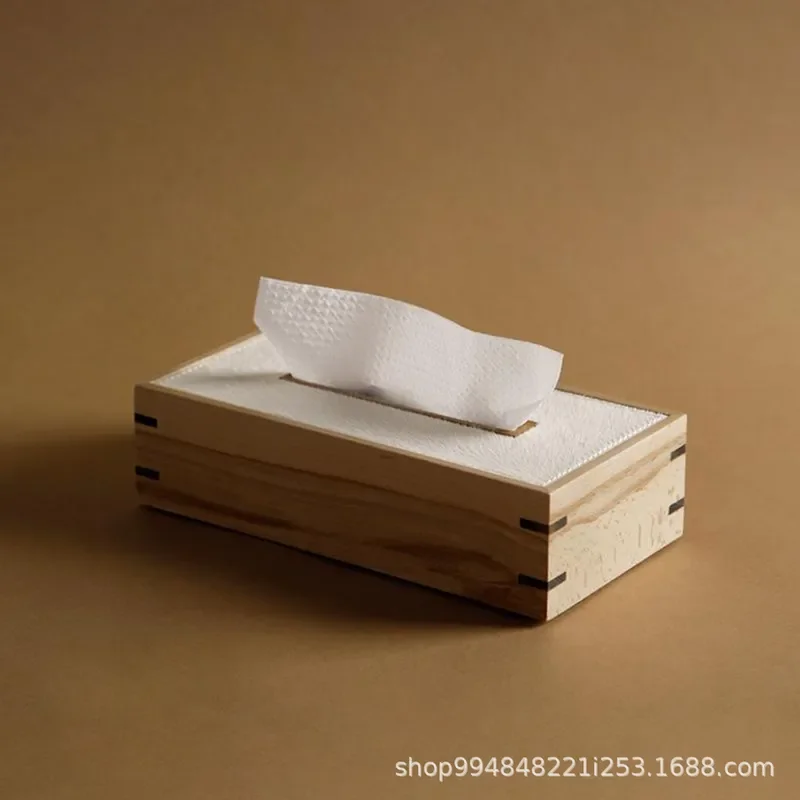 Modern Minimalist Solid Wood Tissue Box Creative Horsehair Tray Ornament for Living Room Bedroom Study Desktop Home Decor