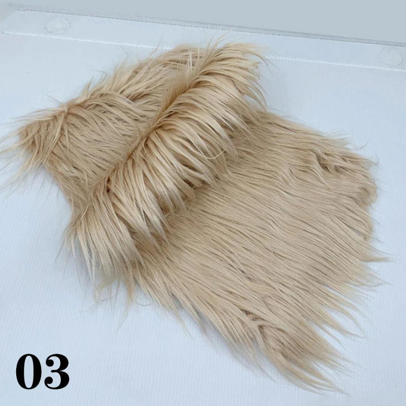 Long Faux Fur Fabric for Patchwork Sewing Material Doll Toy Beard Hair Making Fabric Handmade DIY Apparel Sewing Supplies