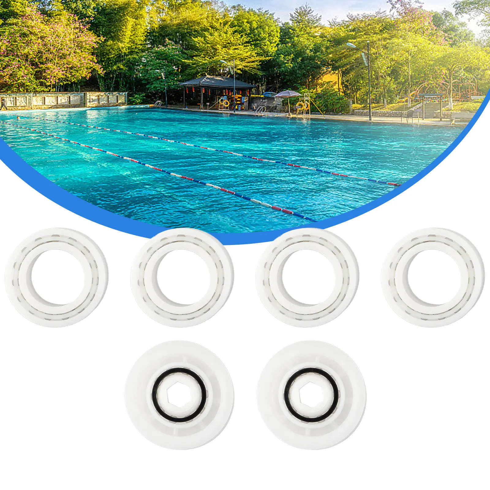 

Effective 360 degree Adjustable Guide Wheels Pulley Gears Pool Cleaning Accessories Double Fun Dual Spray Fountain Design