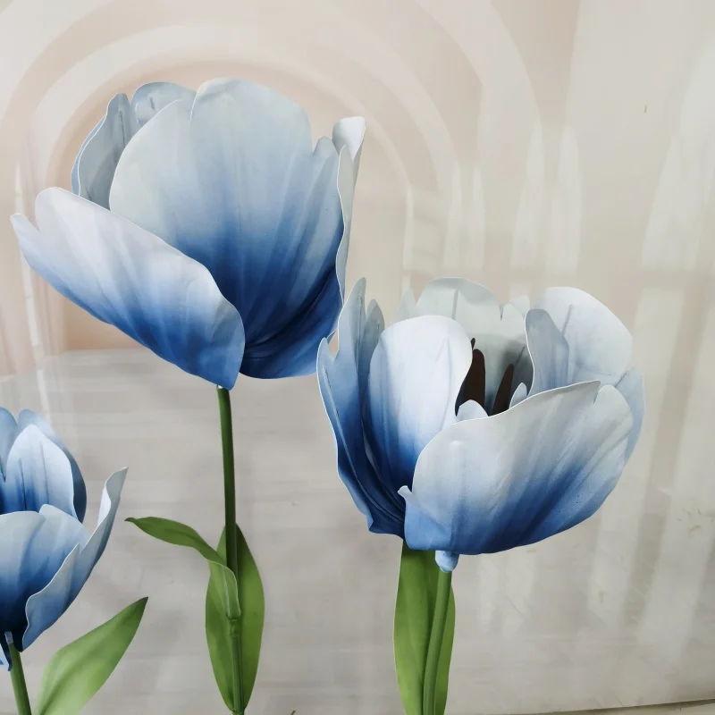 3-teiliges Set aus wasserdichten EVA-Tulpen, künstliche Blumen für Outdoor-Hochzeiten, als Dekoration für den Gang, Blumenständer, Hintergrund für Geburtstagsfeiern zu Hause. – Detail 2