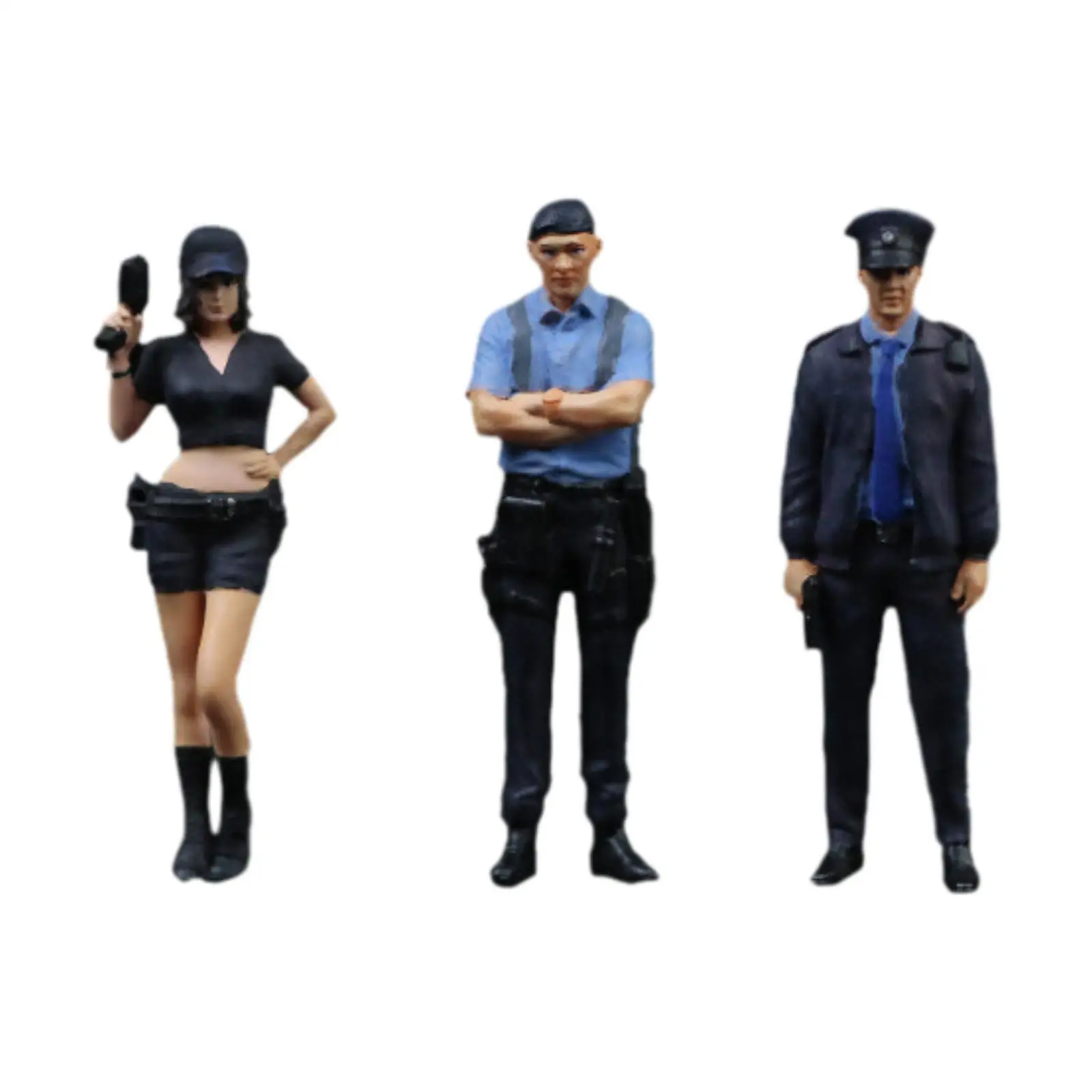 

3x 1/64 Scale Diorama Police Figures Layout Realistic Collection for Model